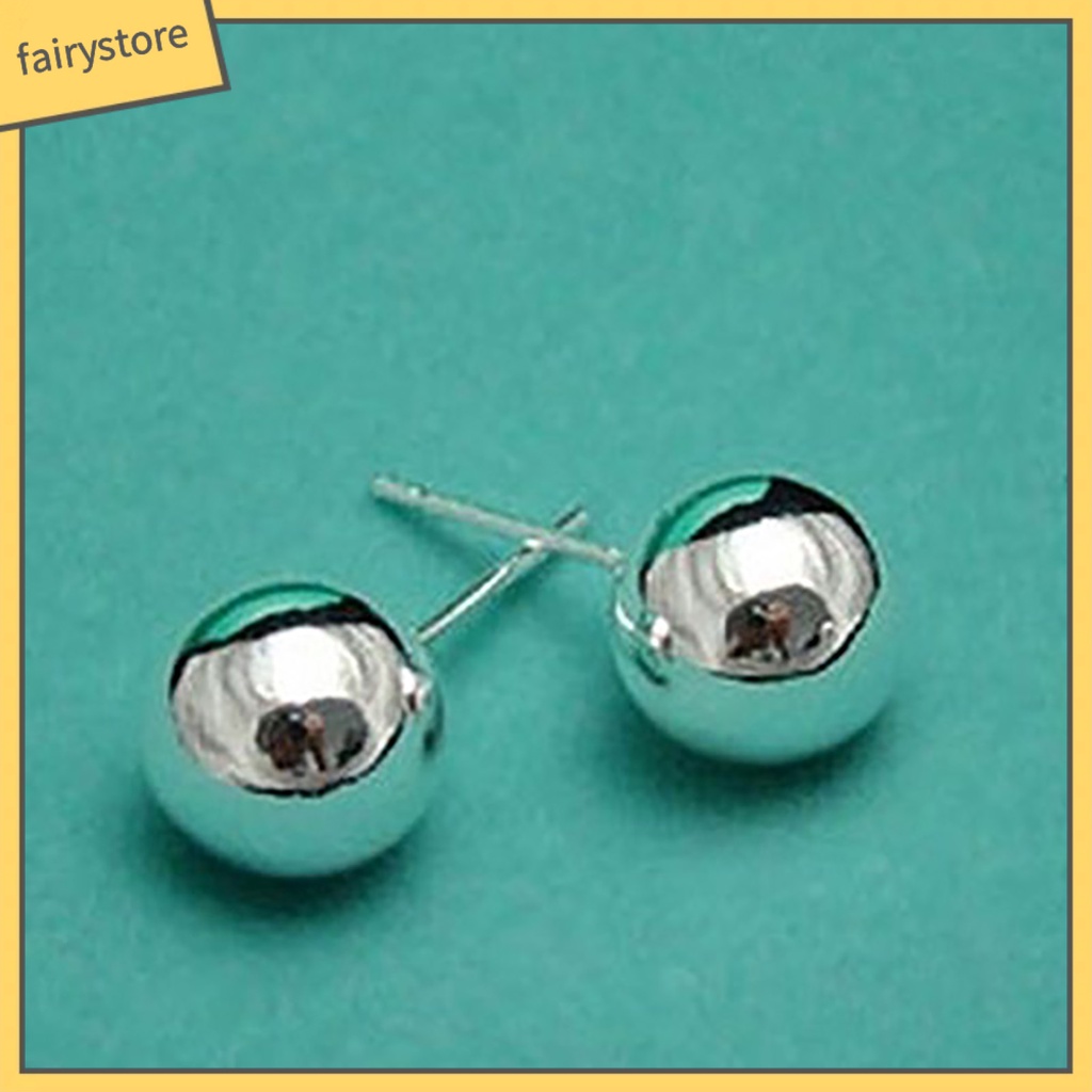 1 Đôi Bông Tai Tròn Bằng Thép Không Gỉ Màu Bạc Thời Trang Dành Cho Nữ