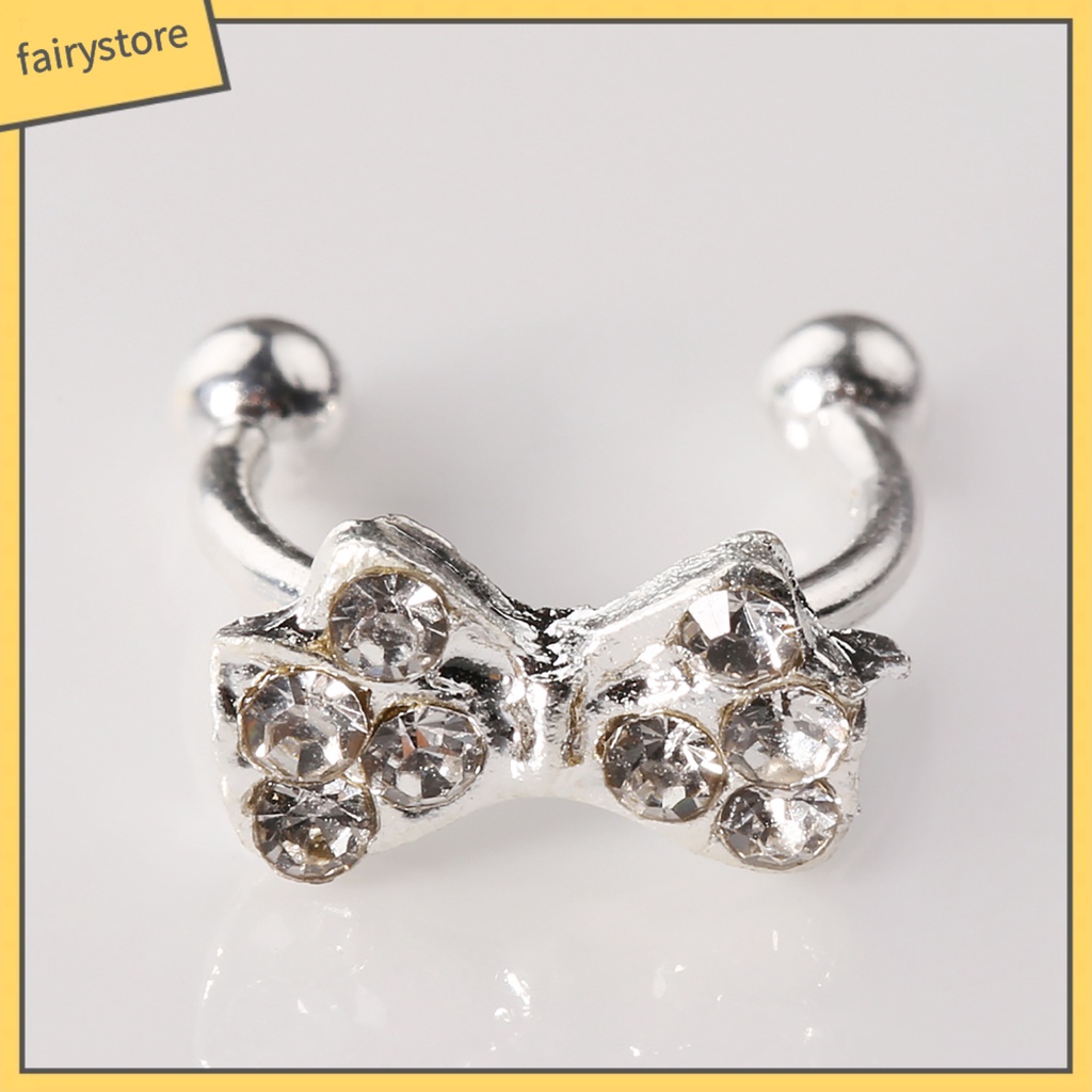 1 Khuyên Kẹp Vành Tai Hình Nơ Đính Đá Pha Lê Bằng Hợp Kim Thời Trang Cho Nữ