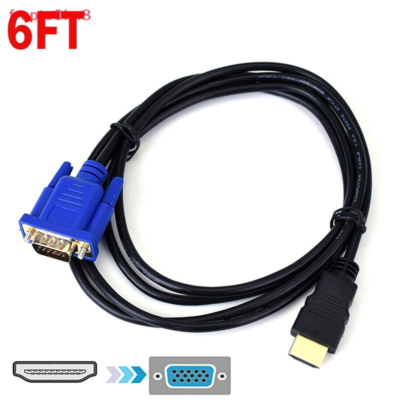Cáp chuyển đổi video HDMI nam sang VGA Nam cho PC DVD 1080P HDTV 6ft mới