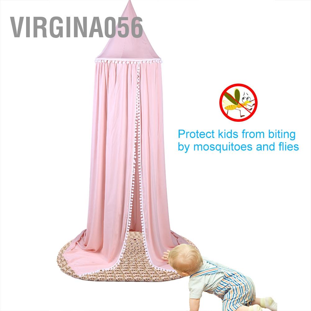 Virgina056 Bé Trẻ Em Vòm Tròn Giường Tán Lưới Chống Muỗi Màn Che Nhà Trang Trí Phòng Ngủ