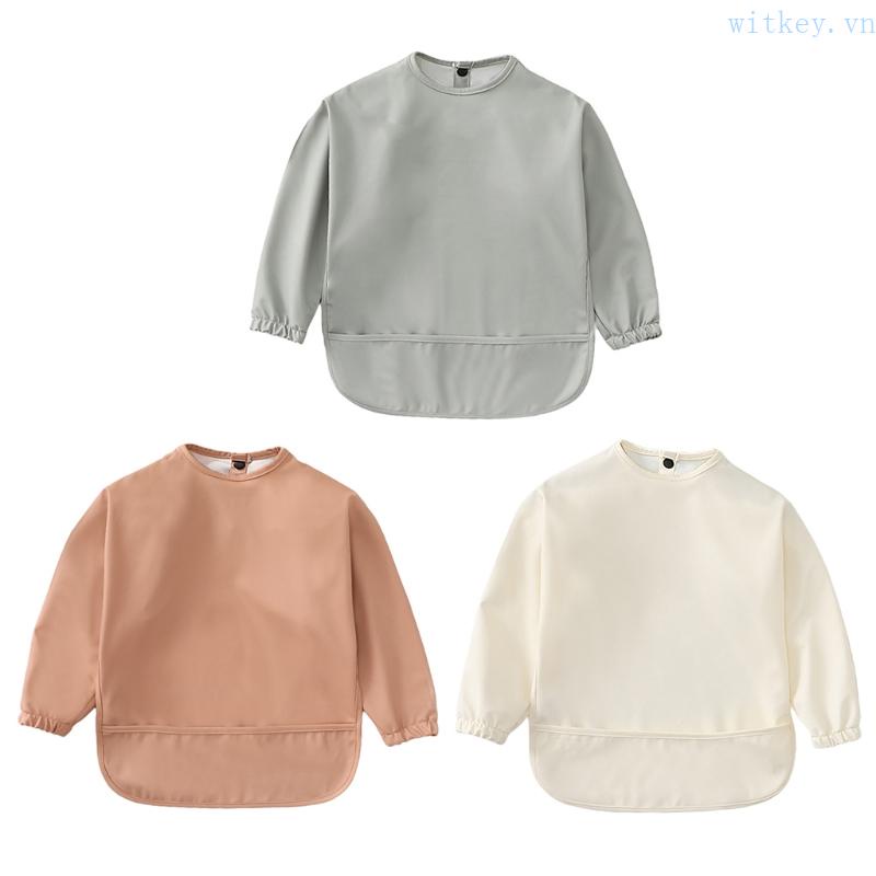 Yếm Vải Ăn Tay Dài Dành Cho Bé Trai Gái Trung Tính