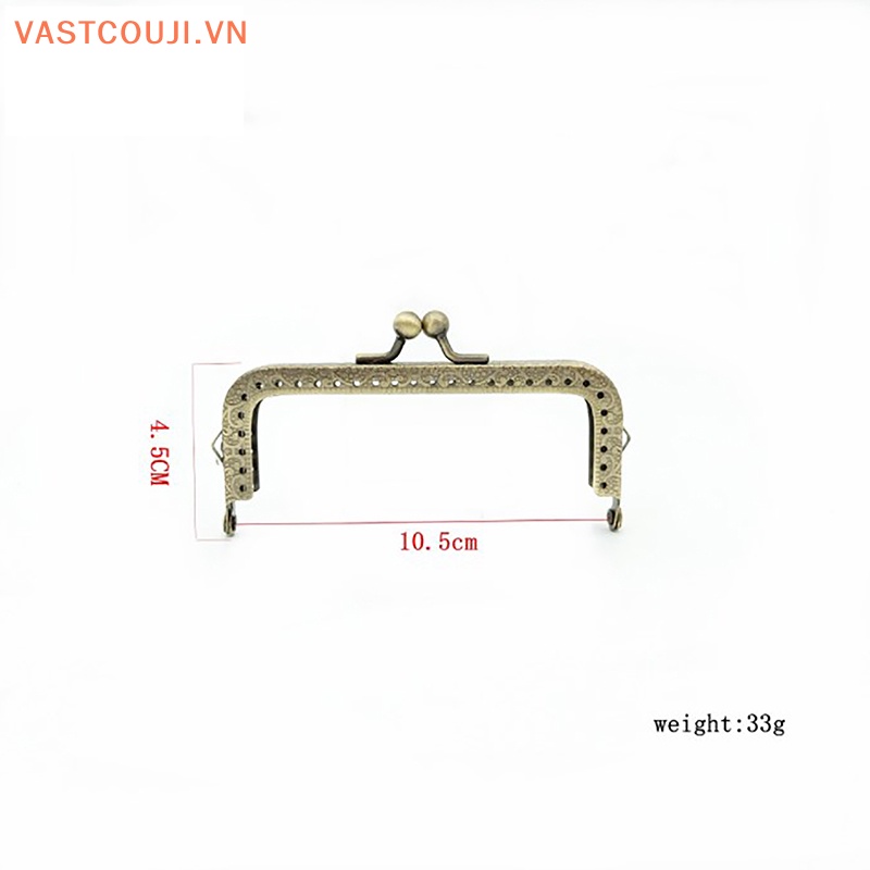 1 Khung Khóa Kẹp Túi Xách Hình Vuông Bằng Kim Loại Màu Bạc Bóng Độc Đáo DIY