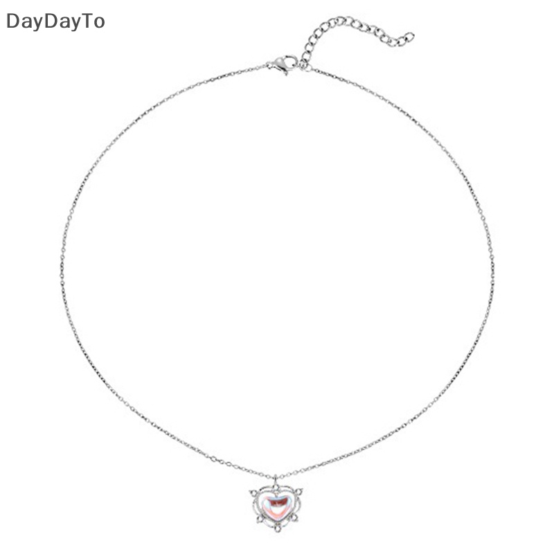 Vòng cổ Mặt Hình Trái Tim Màu Hồng / Trắng Y2K Thời Trang Cho Nữ