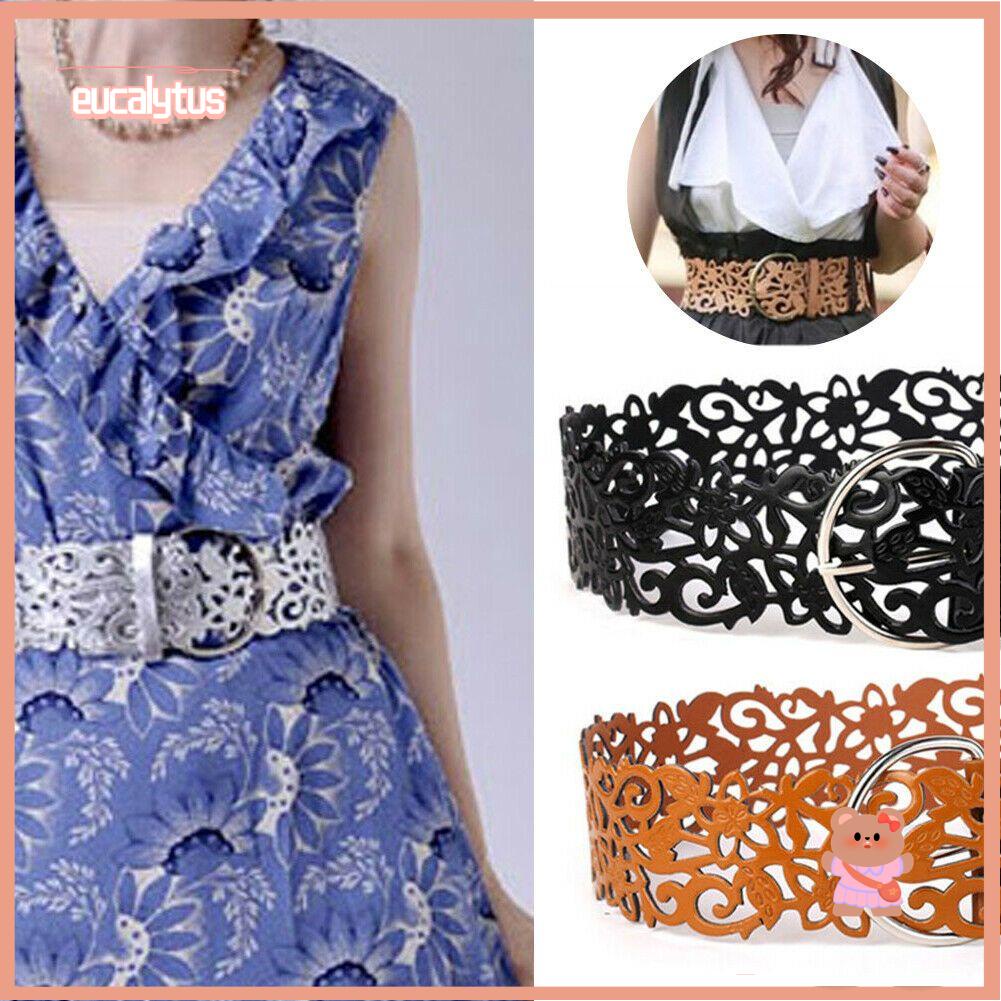 Eutus Thắt Lưng Bản Rộng Có Khóa Cài Rỗng Cho Nữ