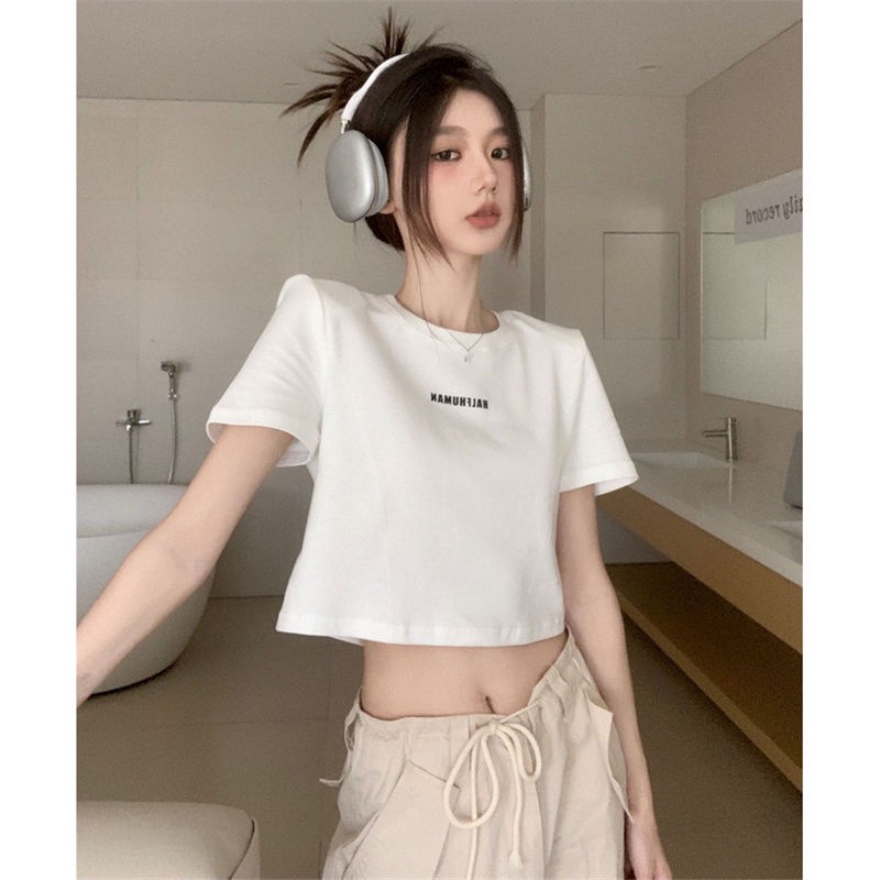Áo Thun Tay Ngắn In Chữ Thời Trang Hàn Quốc Dành Cho Nữ