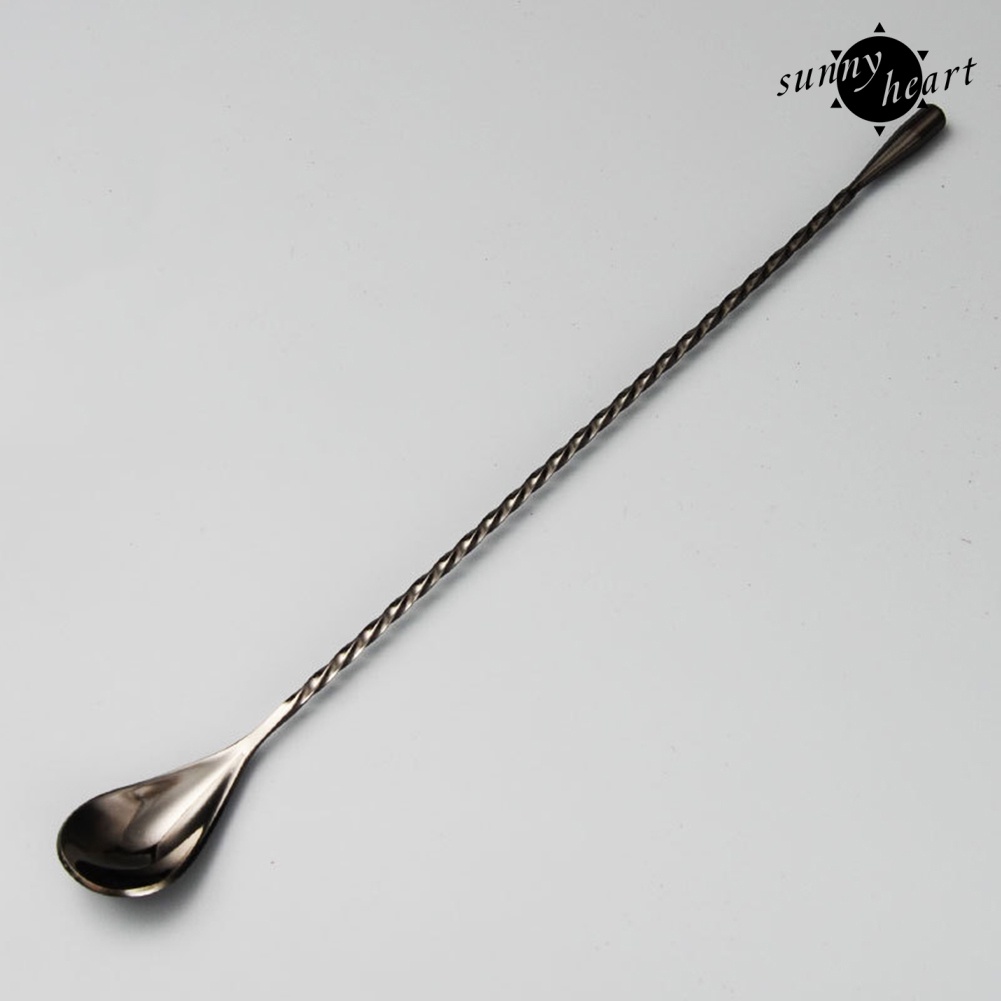 Muỗng Khuấy Cocktail Bằng Thép Không Gỉ Tay Cầm Dài Dạng Xoắn Ốc