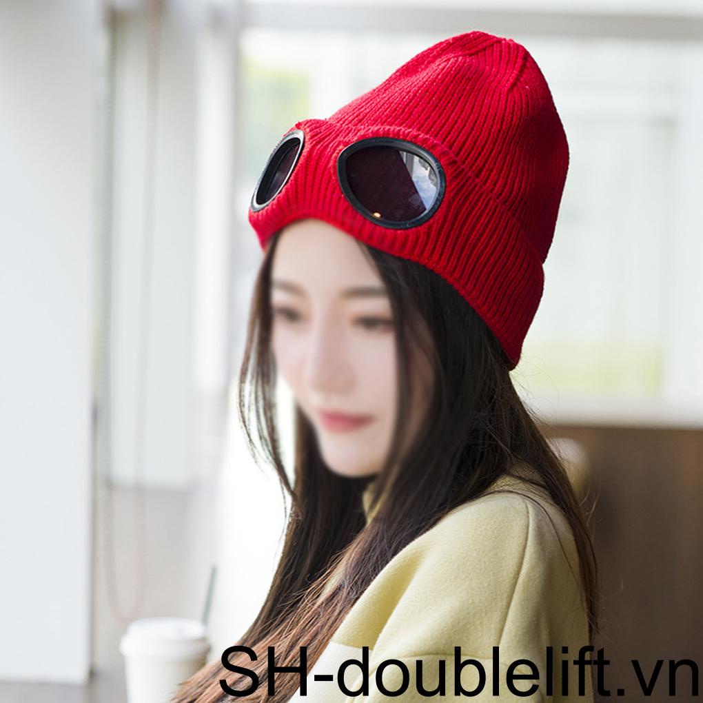Mũ Beanie Dệt Kim Unisex Chống Gió Giữ Ấm Mùa Đông Cho Hoạt Động Ngoài Trời