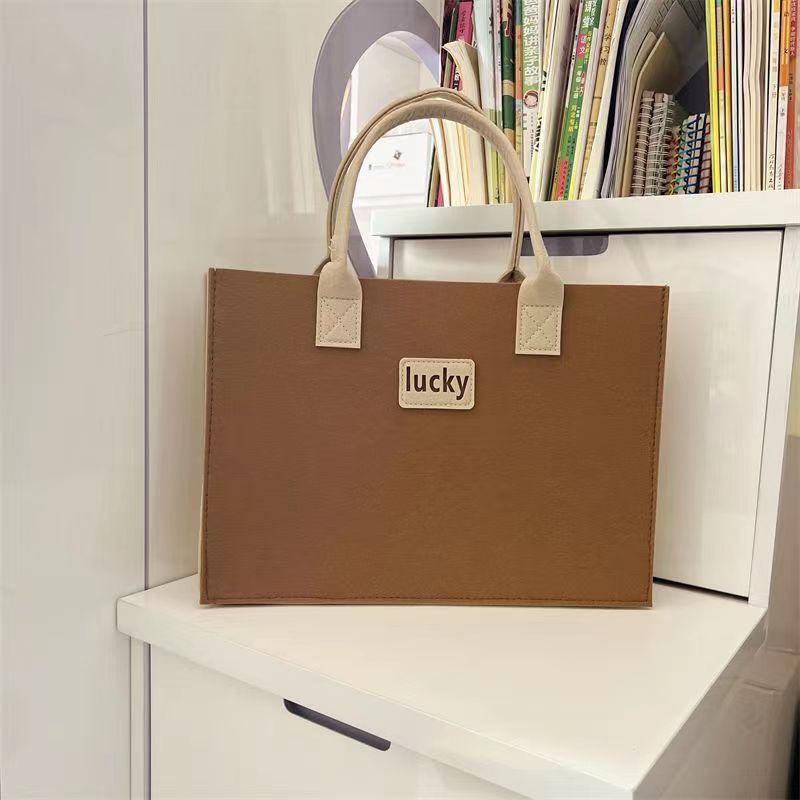 Túi Xách Mua Sắm Vải Nỉ Dày Dặn Kiểu Dáng Dễ Thương Dành Cho Nữ