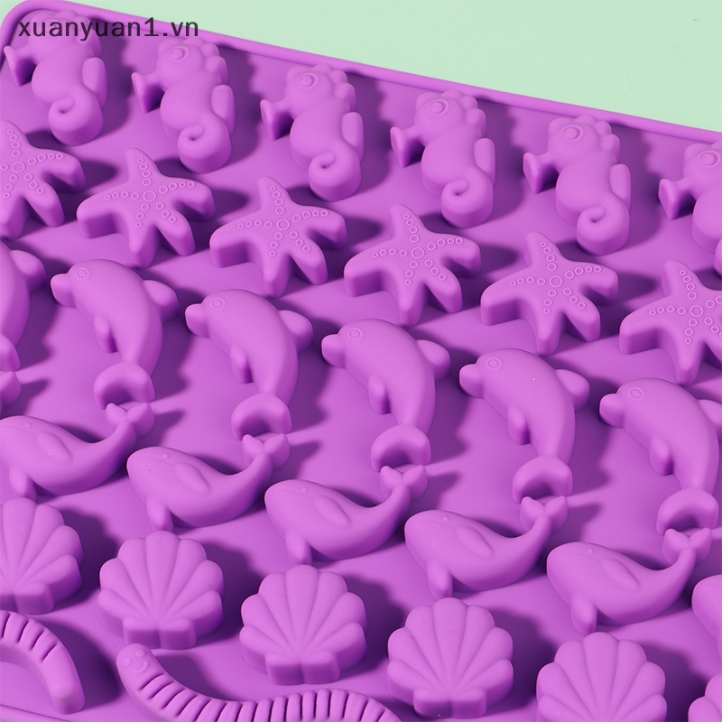 1 Khuôn Silicon Làm Bánh Kẹo Hình Động Vật Biển Dễ Thương