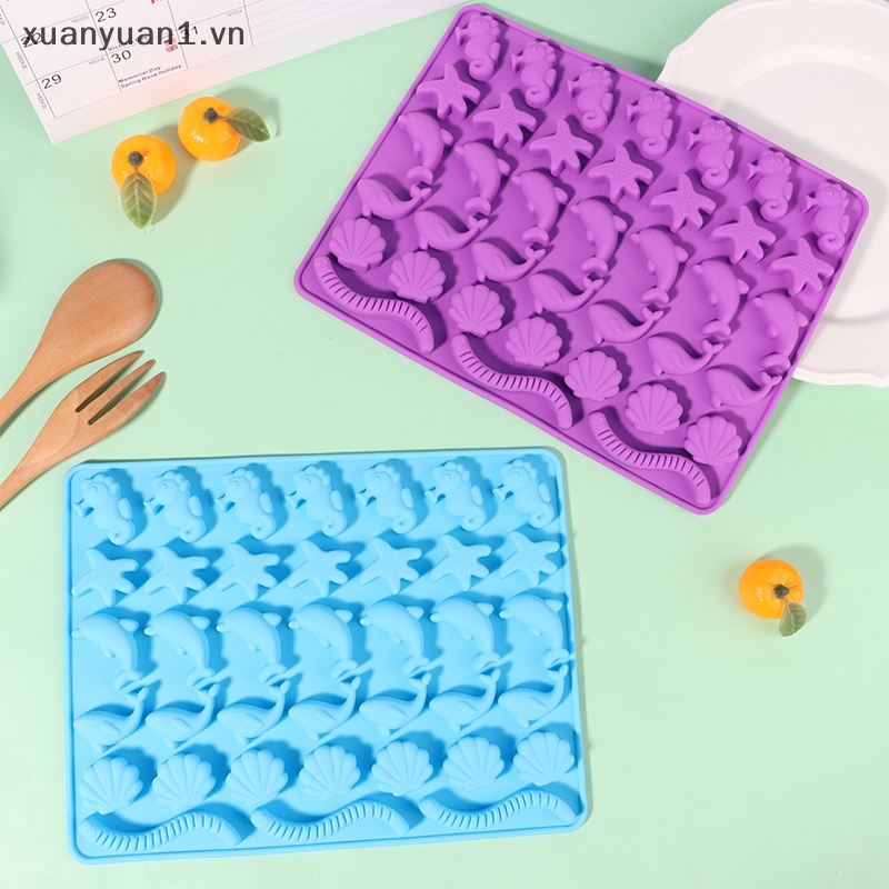 1 Khuôn Silicon Làm Bánh Kẹo Hình Động Vật Biển Dễ Thương