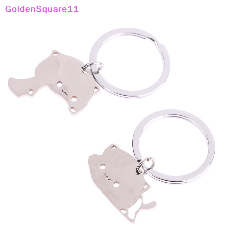 Móc Khóa Hình Mèo Bằng Thép Không Gỉ Dễ Thương