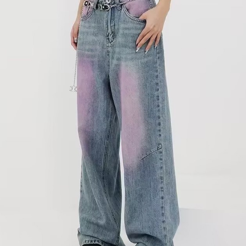 Quần Jeans Nhuộm Màu Thời Trang Đường Phố Mỹ Cá Tính Dành Cho Nam