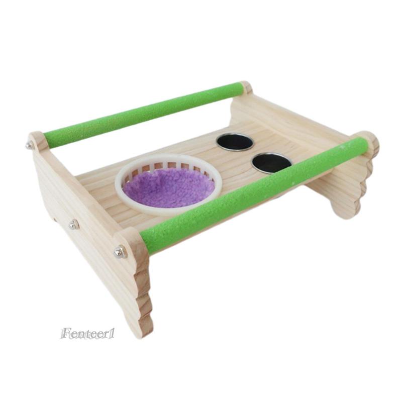 1 [Fenteer1] Giá Đỡ Đứng Đựng Thức Ăn Nước Uống Nhỏ Gọn Màu Hồng Dành Cho Chim Vẹt