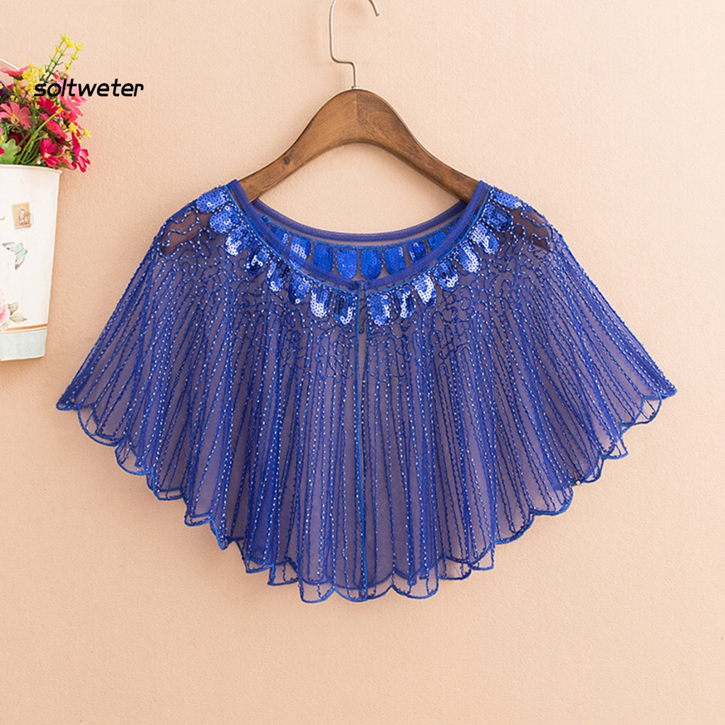 St Khăn Choàng Ngắn Mỏng Xuyên Thấu Màu Trơn Che Nắng Bảo Vệ Cho Nữ