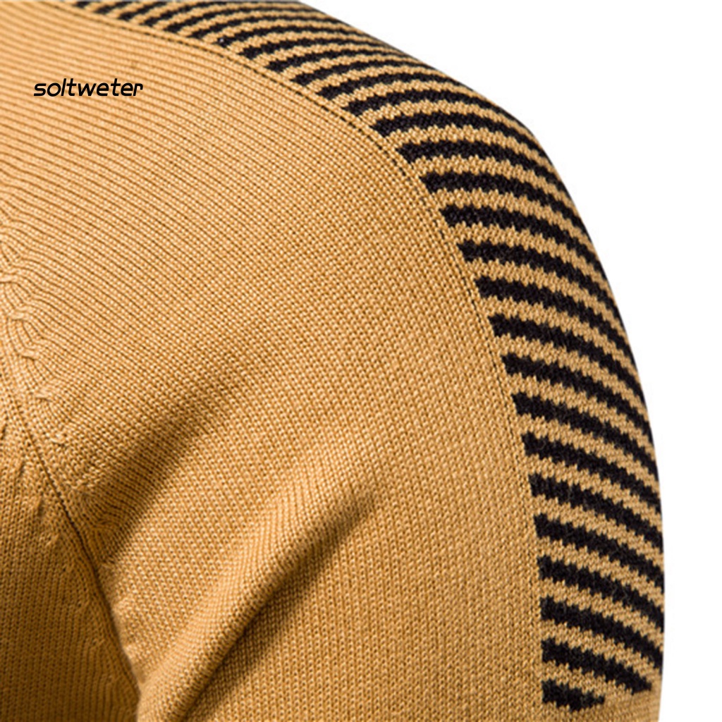 Áo Sweater Cổ Tròn Tay Dài Dáng Ôm Màu Tương Phản Thời Trang Mùa Xuân Cho Nam