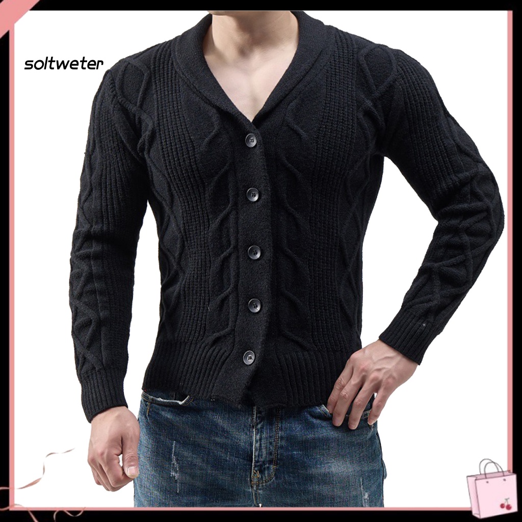 Áo Cardigan Dệt Kim Màu Trơn Cài Nút Mềm Mại Tay Dài Thời Trang Thu Đông