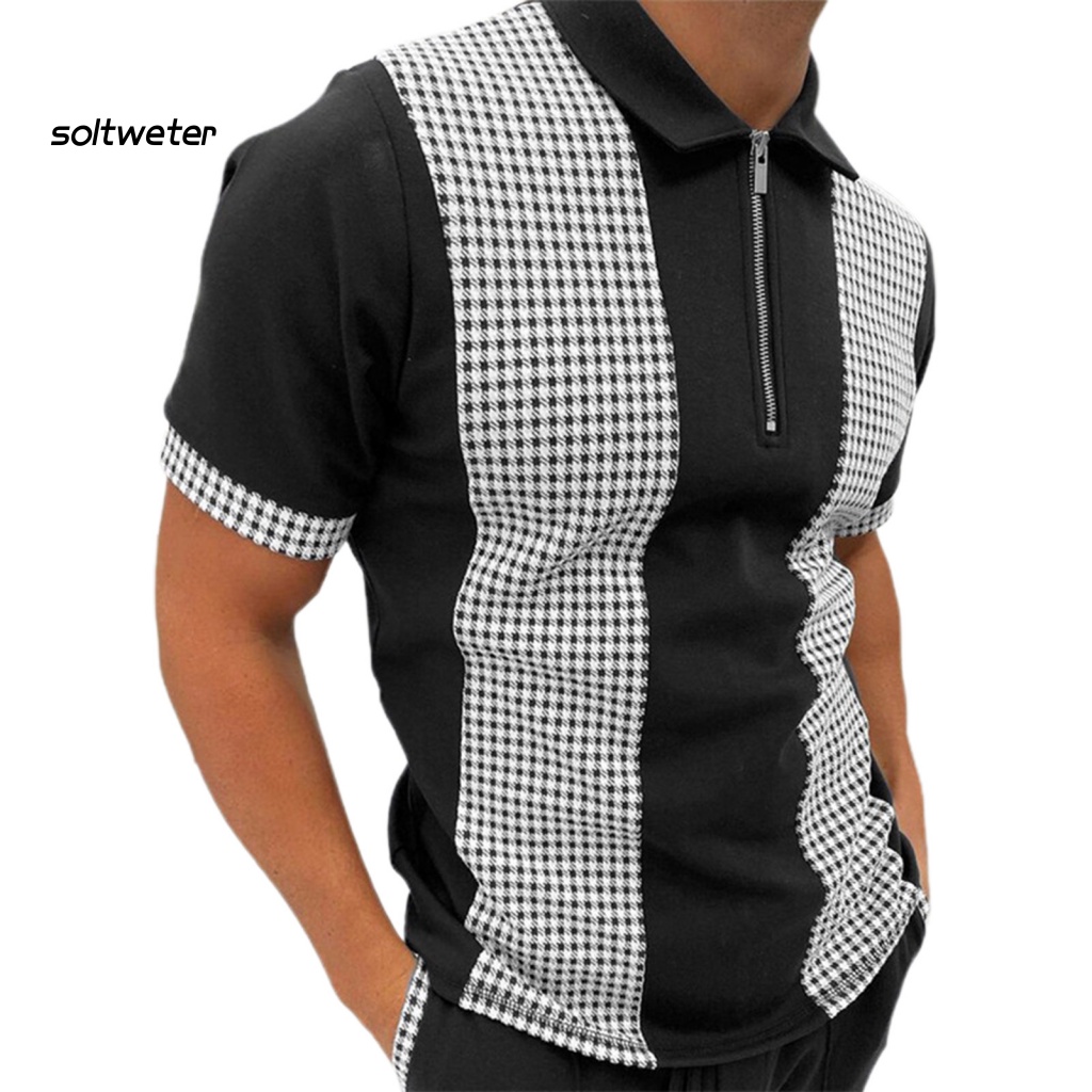 Áo Sơ Mi Tay Ngắn Cổ Bẻ Có Khóa Kéo Thời Trang Đường Phố Cá Tính Cho Nam