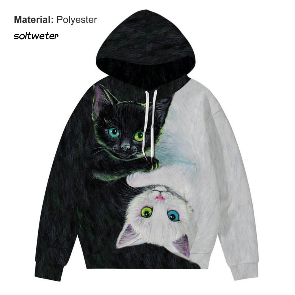 Áo Hoodie In Hình Động Vật 3D Thời Trang Thu Đông Cho Cặp Đôi