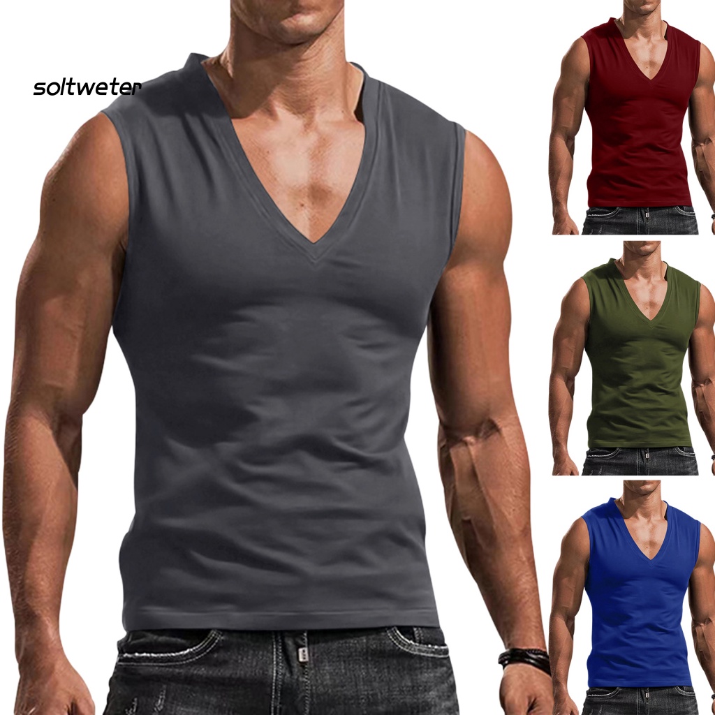 Áo Sát Nách Cổ Chữ V Dáng Ôm Phong Cách Đường Phố Thời Trang Mùa Hè Cho Nam