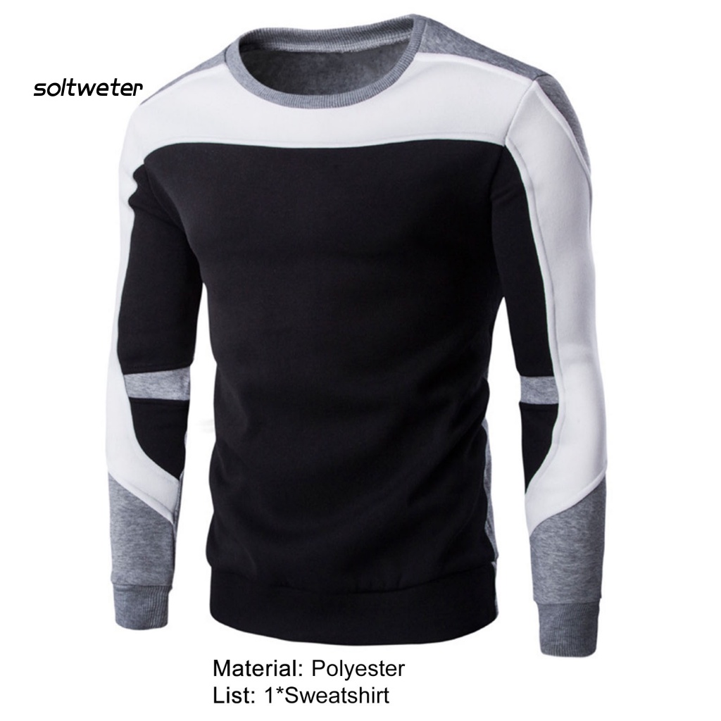 St Áo Sweatshirt Dày Phối Màu Tương Phản Giữ Ấm Mùa Thu Cho Nam