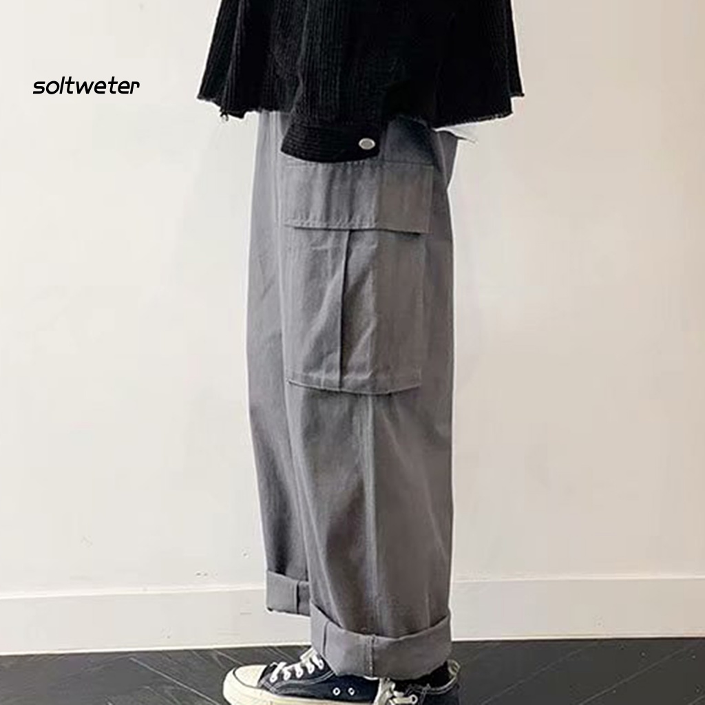 Quần Kaki Dáng Suông Có Túi Thời Trang Hàng Ngày Cho Nam