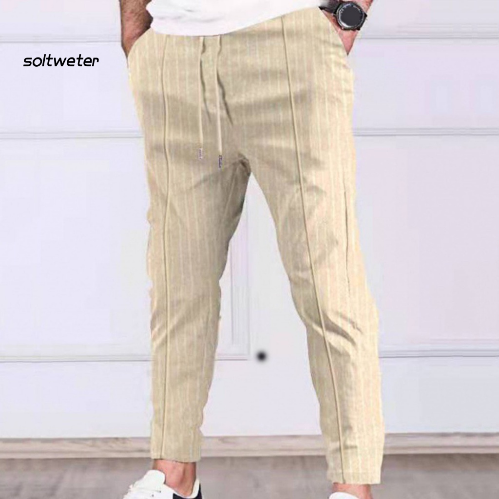 Quần Dài Lưng Thun Rút Dây Màu Sắc Đơn Giản Thời Trang Mùa Thu Cho Nam
