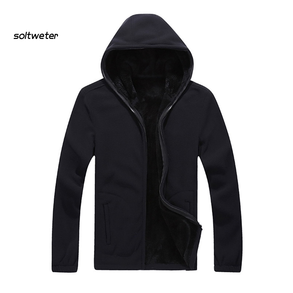 Áo Khoác Nam Có Khóa Kéo Màu Sắc Tinh Khiết Giữ Ấm Mùa Đông