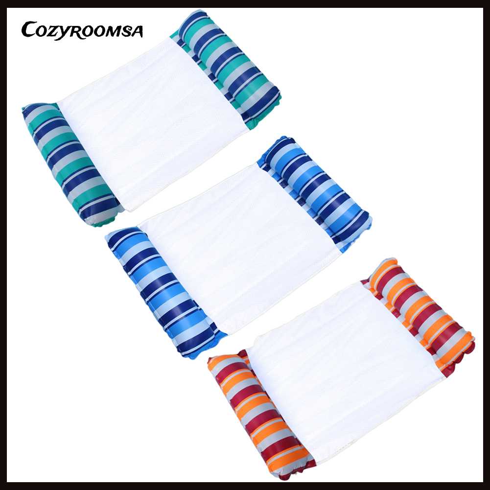 Võng Nổi PVC Họa Tiết Kẻ Sọc Có Thể Gấp Gọn Tiện Dụng Cho Hồ Bơi Mùa Hè