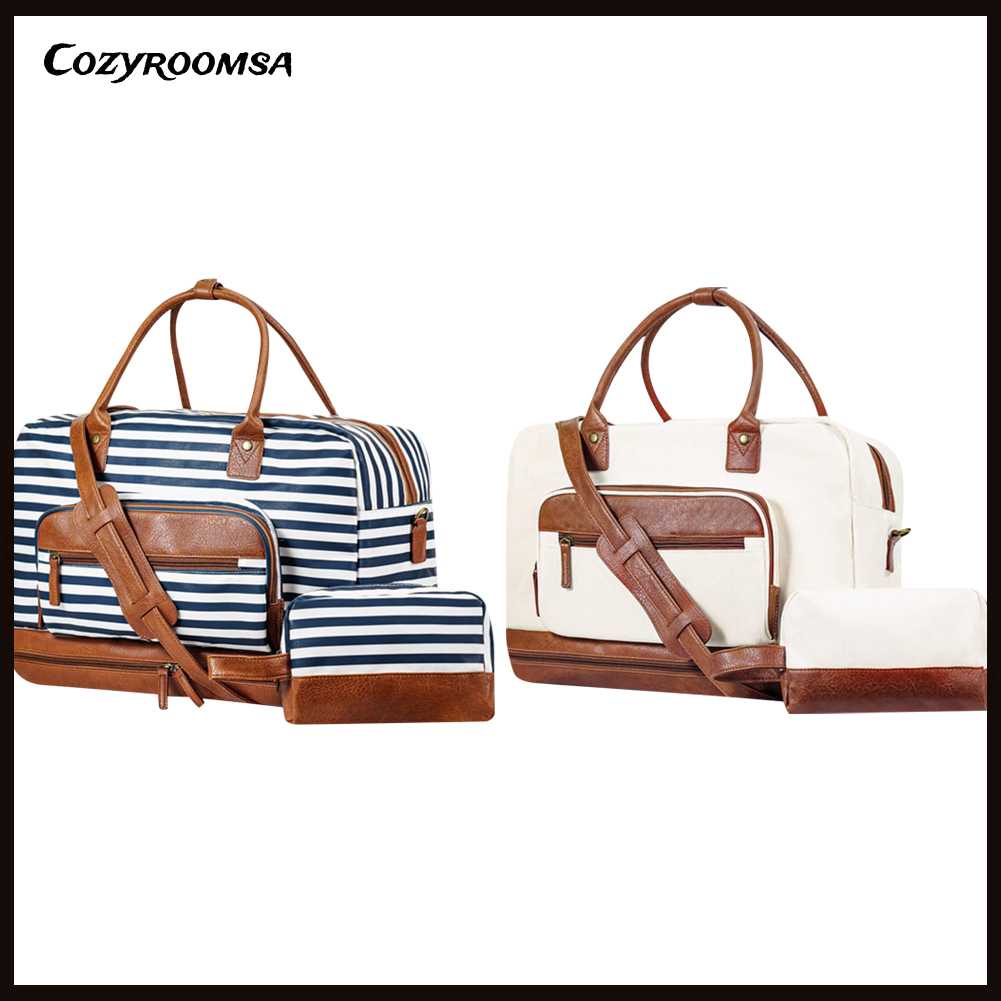 Túi Xách Canvas Cỡ Lớn Có Ngăn Đựng Đồ Khô / Ướt Tiện Dụng Cho Nam Và Nữ