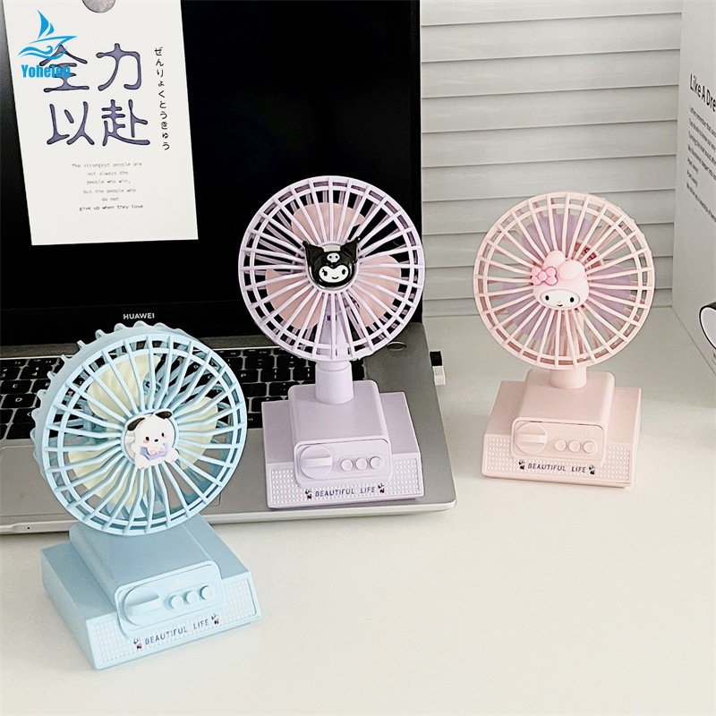 Quạt Điện mini Để Bàn Sạc usb Họa Tiết Hoạt Hình Dễ Thương