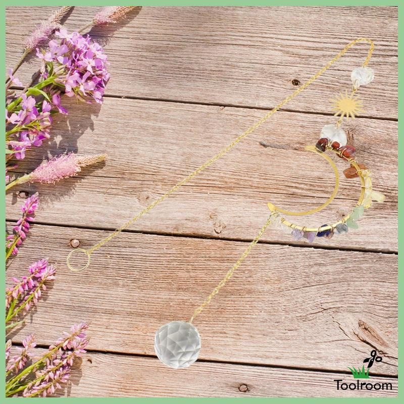 Mặt Dây Chuyền Hiệu Ứng Cầu Vồng Hình Mặt Trăng Dùng Trang Trí Phòng Khách / Ban Công