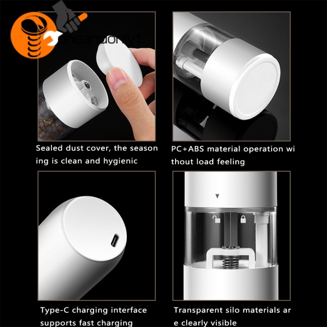 Máy Xay Tiêu Bằng Thép Không Gỉ 6 Nút Có Đèn Led Có Thể Điều Chỉnh Độ Dày Ấm Áp