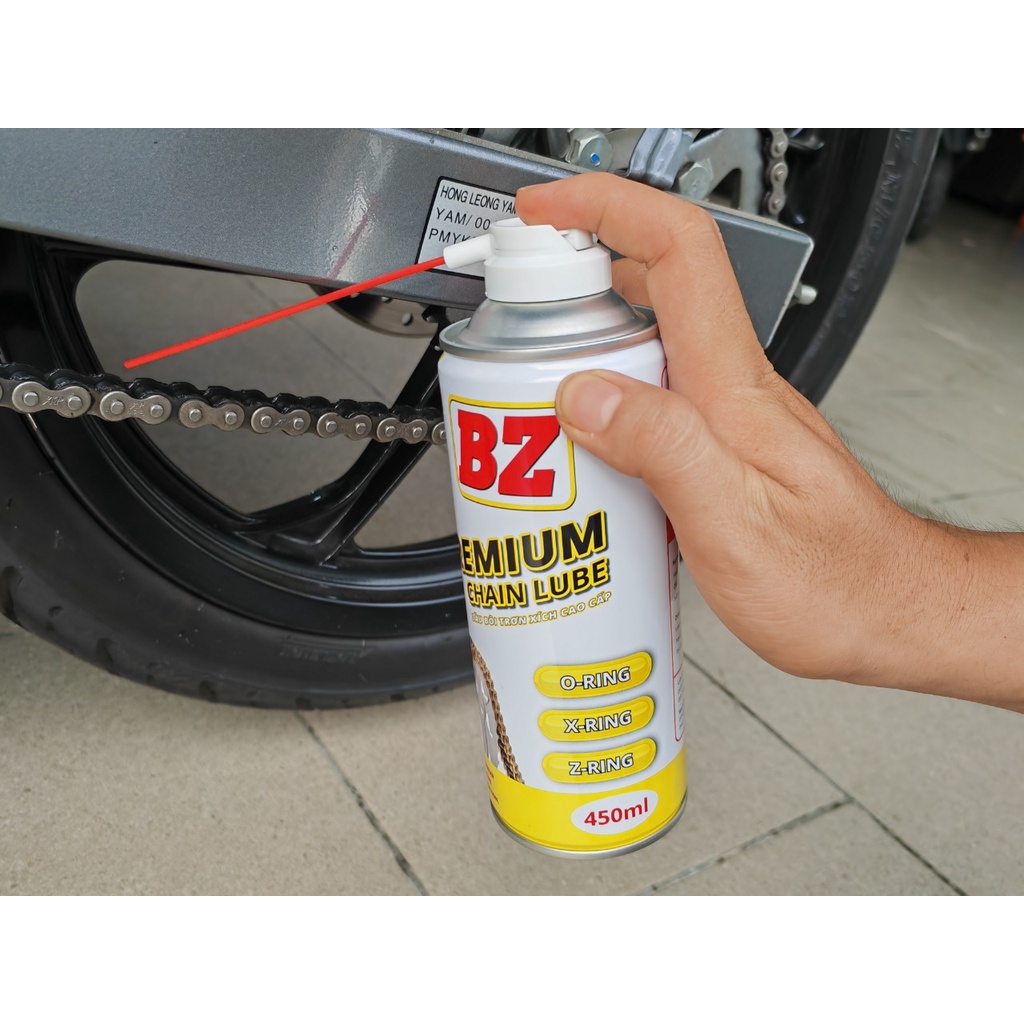 Chai Xịt Dưỡng Sên Không Văng Bz Premium Chain Lube Bôi Trơn,Chống Rỉ,Ít Bám Bụi 450ml