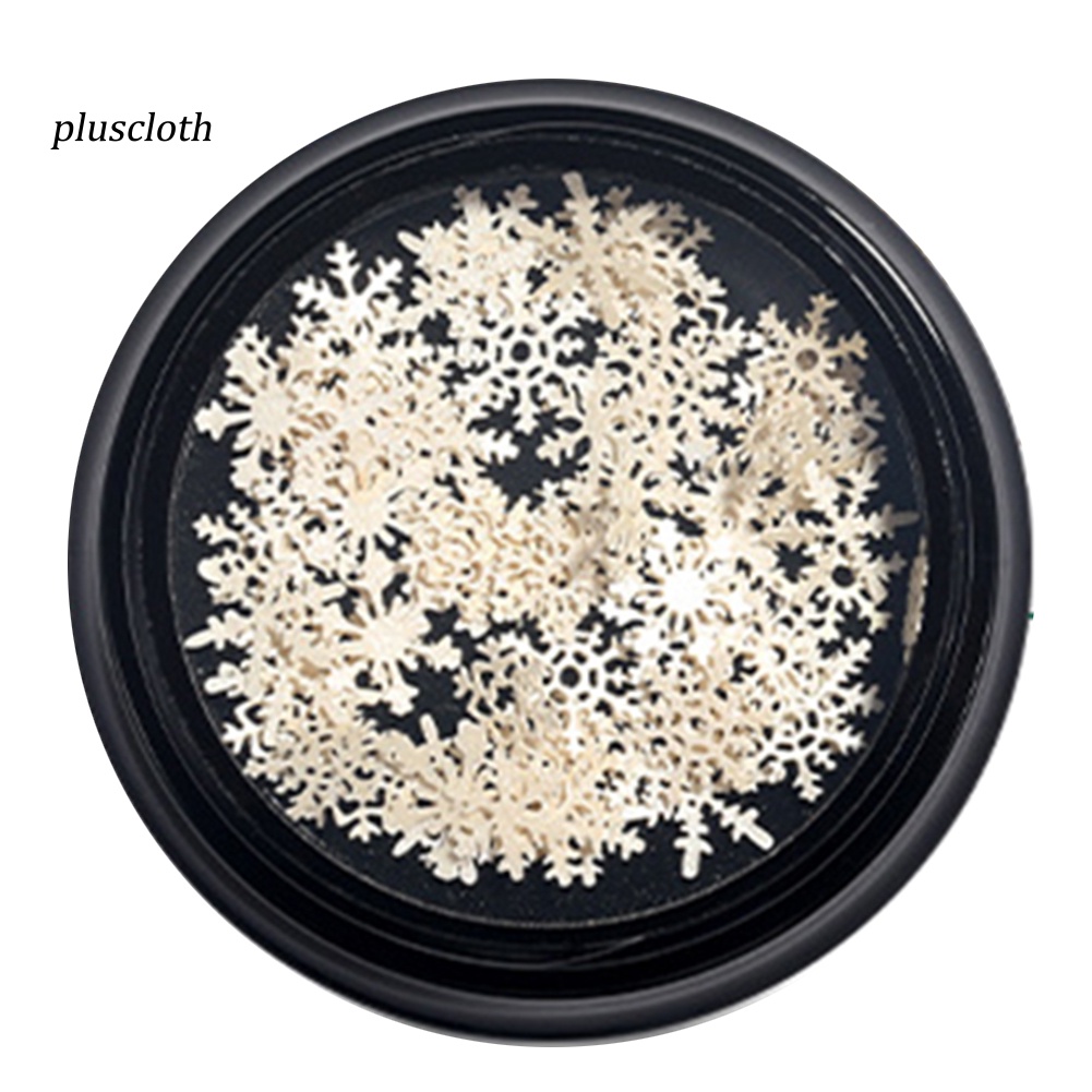 Hộp 100 Hạt Kim Sa Siêu Mỏng Hình Bông Tuyết Trang Trí Móng Tay