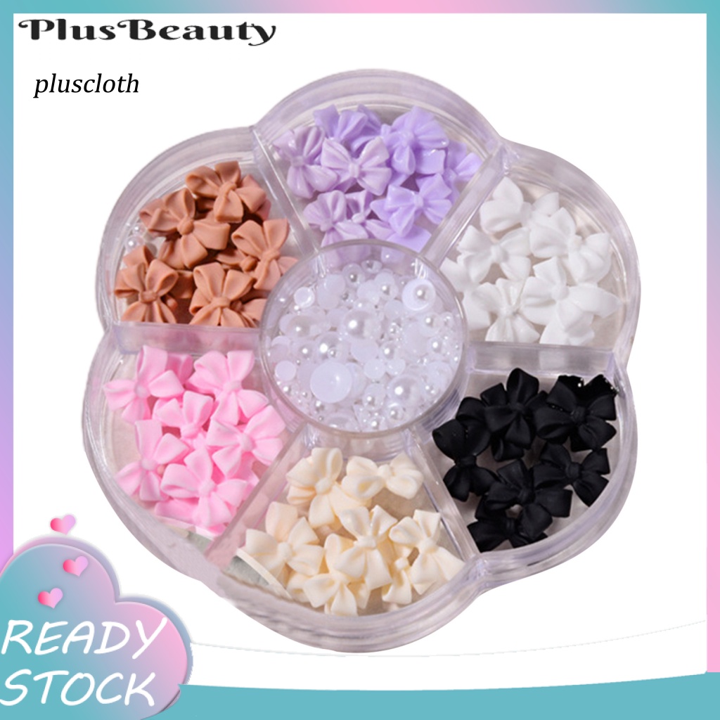 1 Hộp Hạt Đá Giả Hình Nơ / Gấu Trang Trí Móng Tay