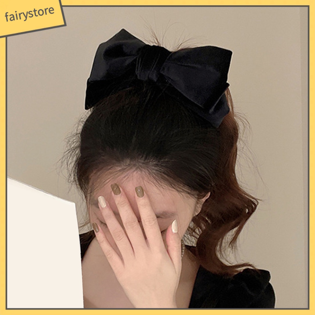 Kẹp Tóc Hình Nơ Ba Chiều Màu Trơn Chống Trượt Lâu Trôi Dành Cho Nữ
