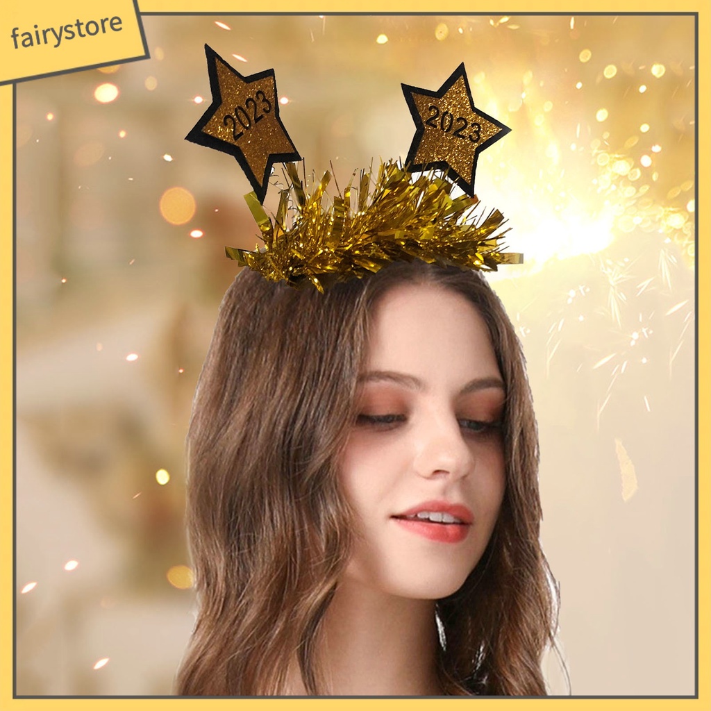 [FRO] Băng Đô Đính Ngôi Sao Lấp Lánh Màu Sắc Tươi Sáng Dễ Phối Đồ Trang Trí Tiệc Mừng Năm Mới Cho Nữ
