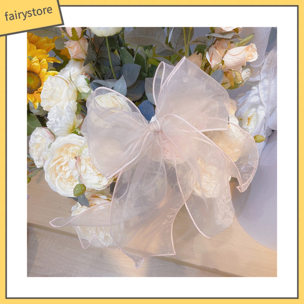 Kẹp Tóc Hình Nơ Lưới Đôi Chống Trượt Xinh Xắn Cho Bé Gái