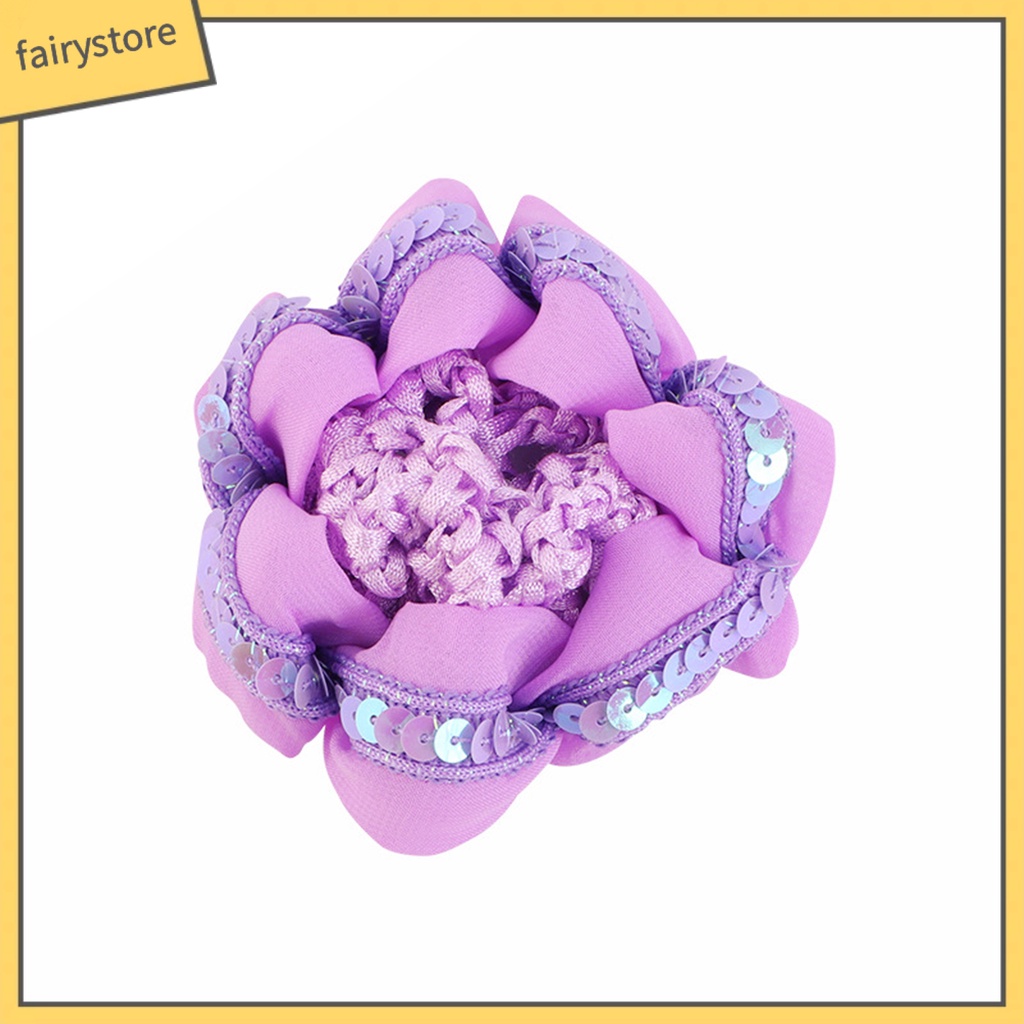 [FRO] Lưới Búi Tóc Đính Kim Sa Độ Co Giãn Cao Phong Cách Vintage Múa Ba Lê Cho Nữ