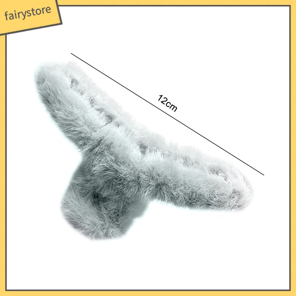 Kẹp Tóc Càng Cua Lớn Bằng Lông Nhung Mềm Mại Màu Trơn Tạo Kiểu Răng Chéo Phong Cách Nhật Bản Thanh Lịch