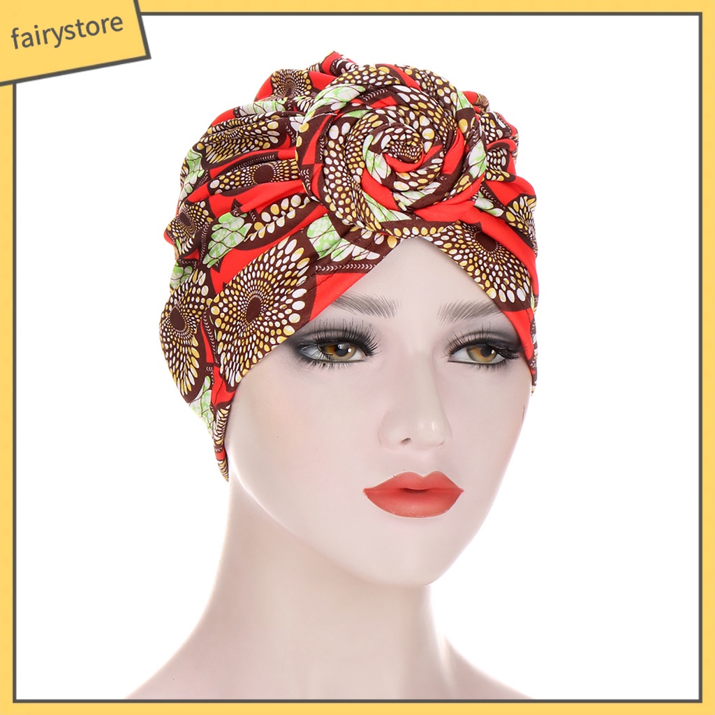 Khăn Turban Trùm Đầu In Họa Tiết Chiếc Lá Nhiều Màu Sắc Cho Nữ