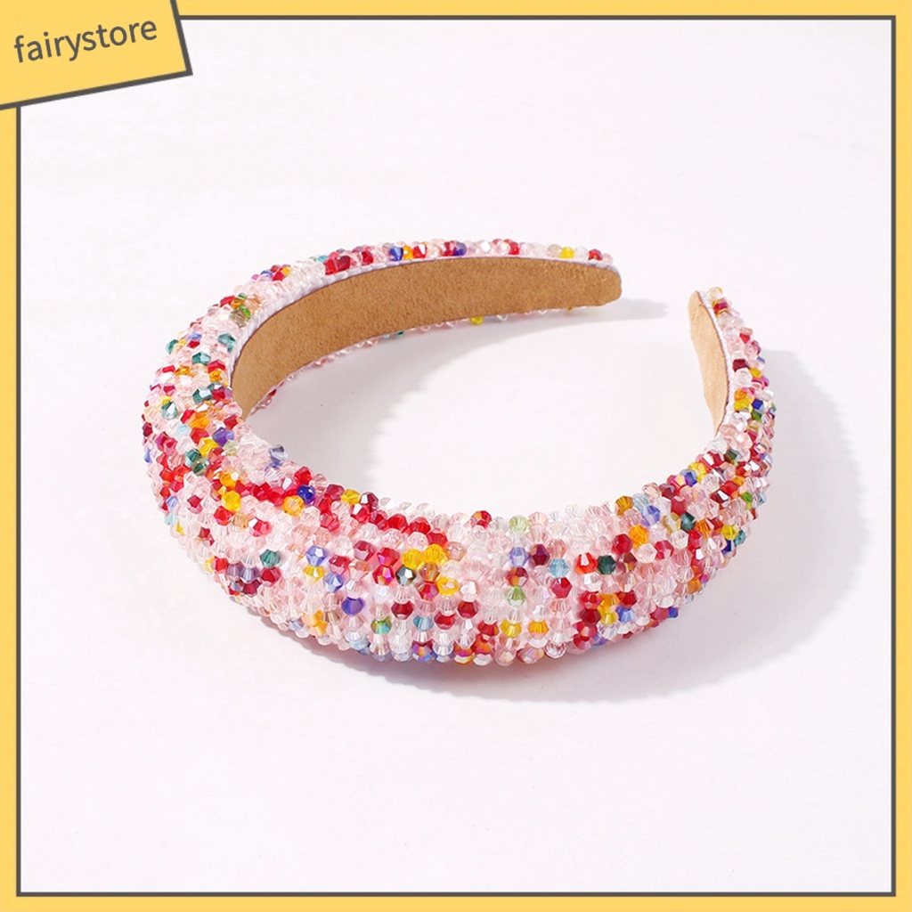 Băng Đô Cài Tóc Bản Rộng Đính Đá Nhiều Màu Sắc Thời Trang Cho Nữ