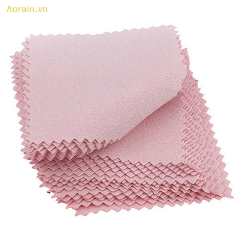 {Aorain} Set 50 Khăn Lau Đánh Bóng Trang Sức Màu Bạc Chống Xỉn Màu