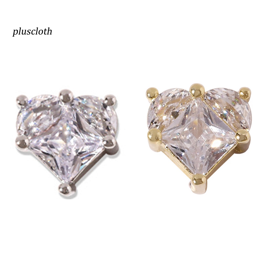 &lt; Plusclothing &gt; Hộp Phụ Kiện Trang Trí Móng Tay Thông Dụng Sáng Bóng Sang Trọng Kết Cấu Zircon Cho Cô Dâu