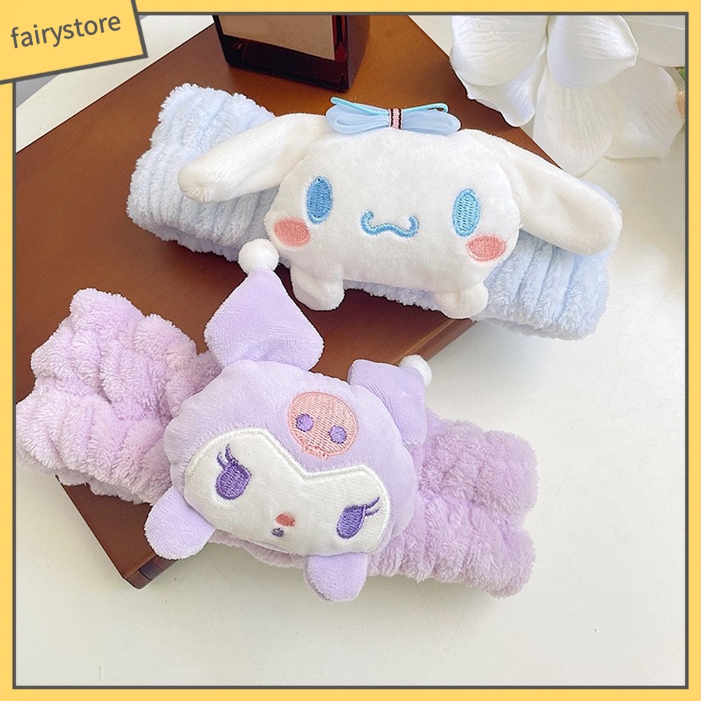 Băng Đô Nhung Mềm Mại Co Giãn In Họa Tiết Hoạt Hình Dễ Thương Dùng Rửa Mặt / Trang Điểm Cho Nữ