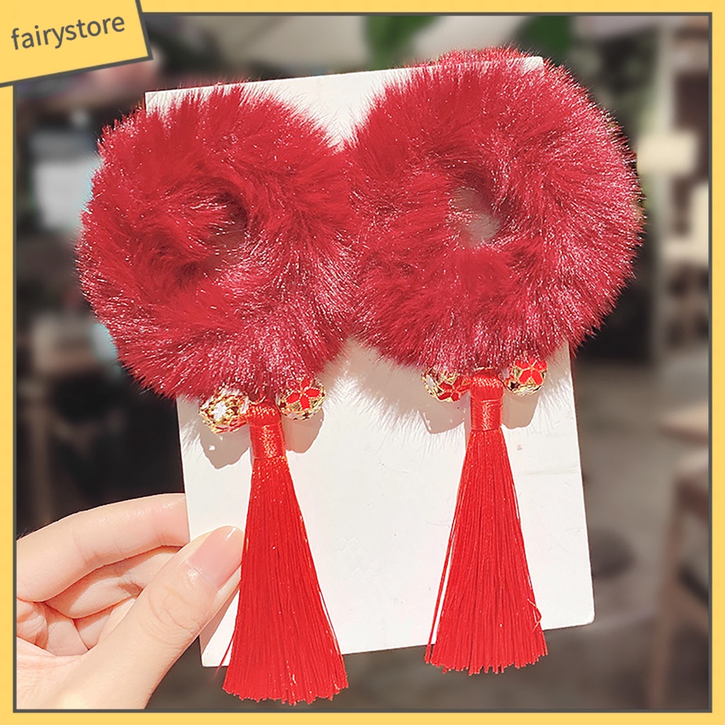 1 Cặp Dây Buộc Tóc Co Giãn Mềm Mại Nhiều Màu Sắc Cho Nữ