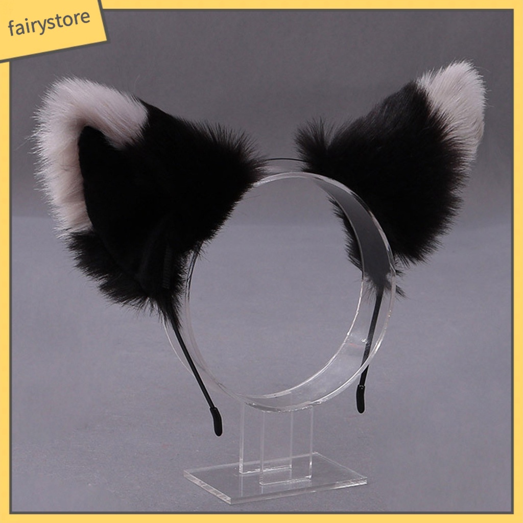 Băng Đô Tai Mèo Bông Chống Trượt Hóa Trang Lolita Dễ Thương Cho Nữ