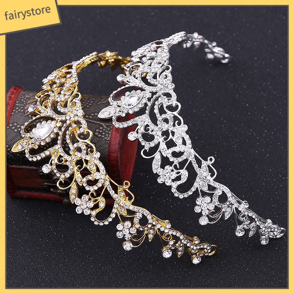 Cài Tóc Hình Vương Miện Đính Đá Thủ Công Dành Cho Cô Dâu