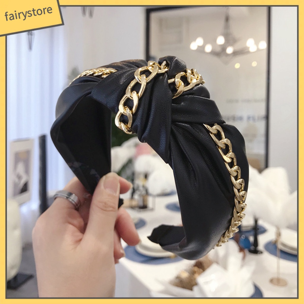 Băng Đô Dây Xích Thắt Nút Bằng Hợp Kim Giả Da Chống Trượt [FRO] Duyên Dáng Cho Dating