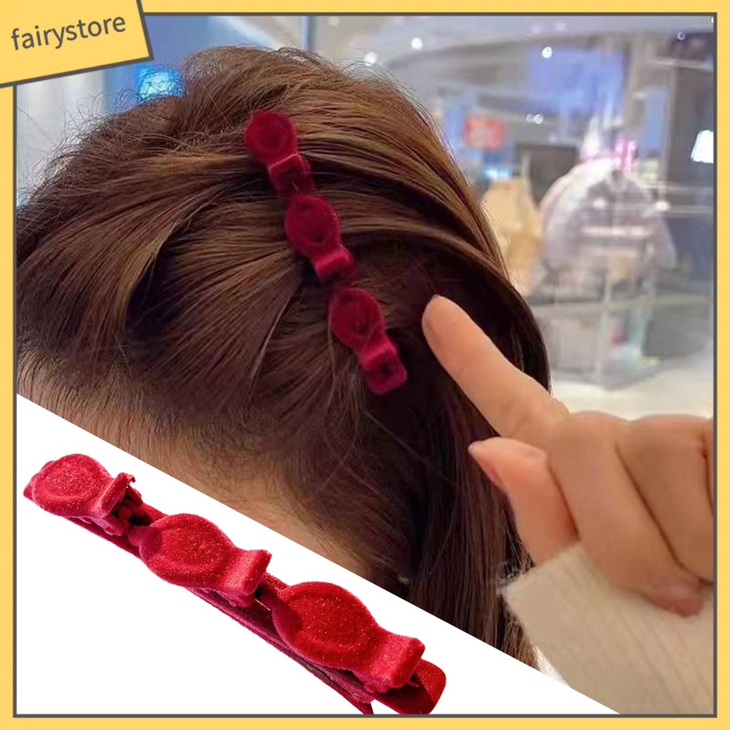 Kẹp Tóc Hai Lớp Bằng Nhung Phong Cách Hàn Quốc Thanh Lịch